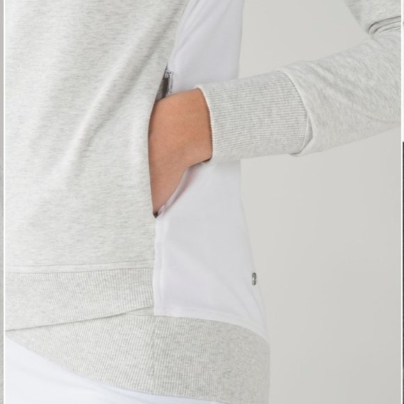 Lululemon On The Double Pullover Sweater Heathered White / Heathered White - Picture 15 of 16